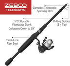 Zebco 33 Spinning Reel and Telescopic Fishing Rod Combo - Image 2