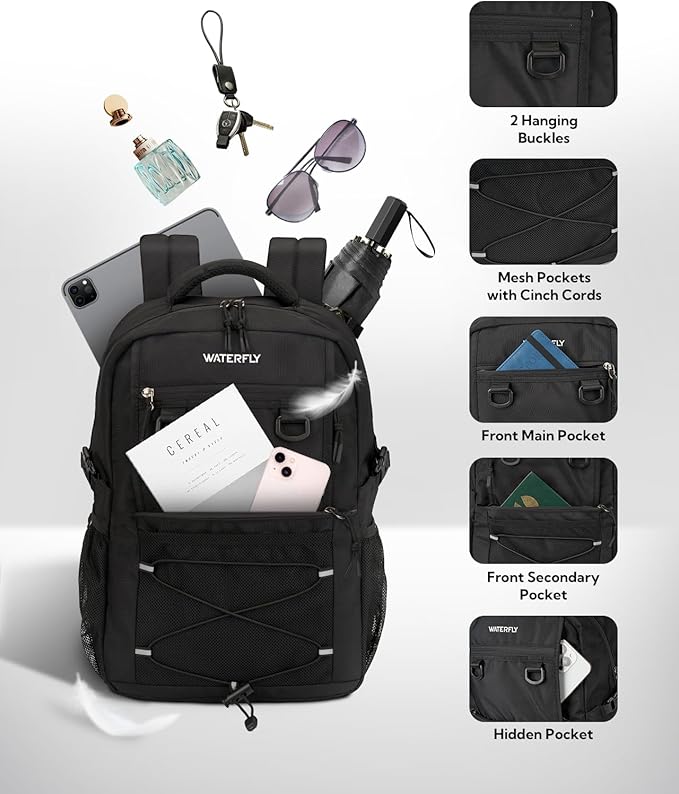 WATERFLY Travel Hiking Casual Backpack: 22L Lightweight Everyday Outdoor City - Image 4