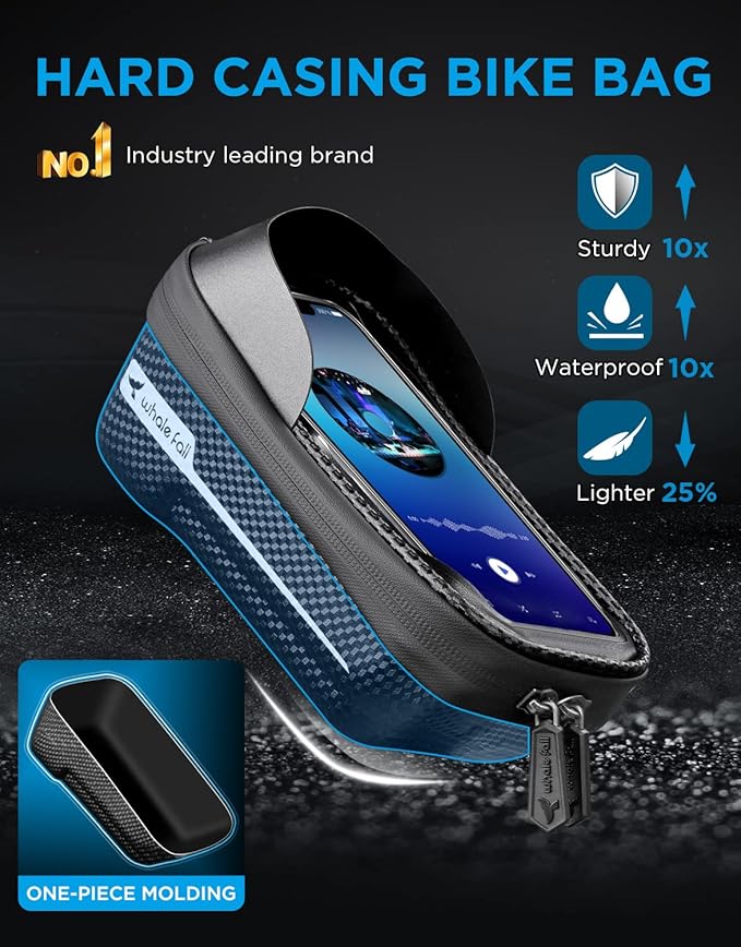 whale fall Bike Phone Frame Bag Waterproof, 3D Eva Hard Shell, Bike Phone Holder - Image 2