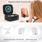 Makeup Bag with Magnetic Detachable Lighted Mirror 360° Swivel Angle, Travel - Image 2
