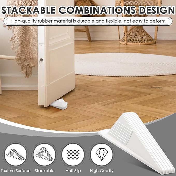 Frienda 12 Pcs Jumbo Door Stoppers Heavy Duty Door Stopper Tall up to 2inch - Image 5