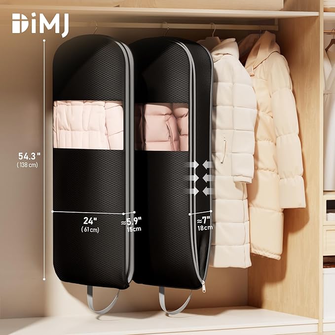DIMJ 4 Pack 54" Garment Bags for Hanging Clothes - Image 2
