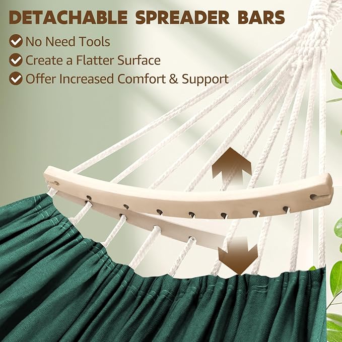 Chihee Cotton Hammock Large Soft Breathable Camping Hammock Holds Up to 660lbs - Image 3