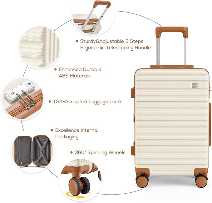 imiomo Luggage Sets 3 Piece, Expandable Hardside Suitcase Set - Image 8