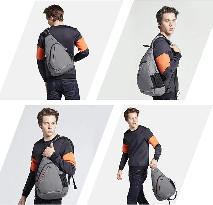 mixi Sling Bag Men Backpack Unisex One Shoulder Bag Hiking Travel Backpack - Image 6