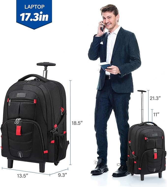 LOVEVOOK Rolling Laptop Backpack - Image 3