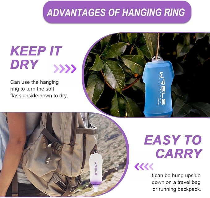 200ml/350ml/500ml Collapsible Soft Flask, BPA Free Folding Soft Water Bottle - Image 5