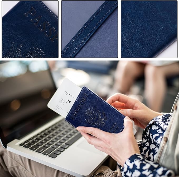 TIGARI Passport Holder for Travel Women Men, PU Leather Passport Wallet Cover - Image 4