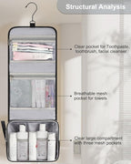 Small Hanging Toiletry Bag for Men and Women, Portable Hanging Organizer for - Image 8