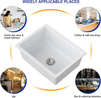 Dcolora 22 Inch Undermount Wet Bar Sink Single Bowl Modern Kitchen Sink White - Image 7