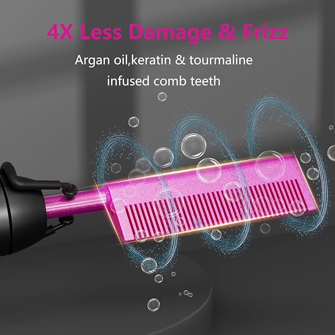 DAN Technology Electric hot Comb, Ceramic hot Comb, 500F, Temperature Adjustable, 60 min Shut Off, for Wigs, Electric straightening Comb for Black Hair