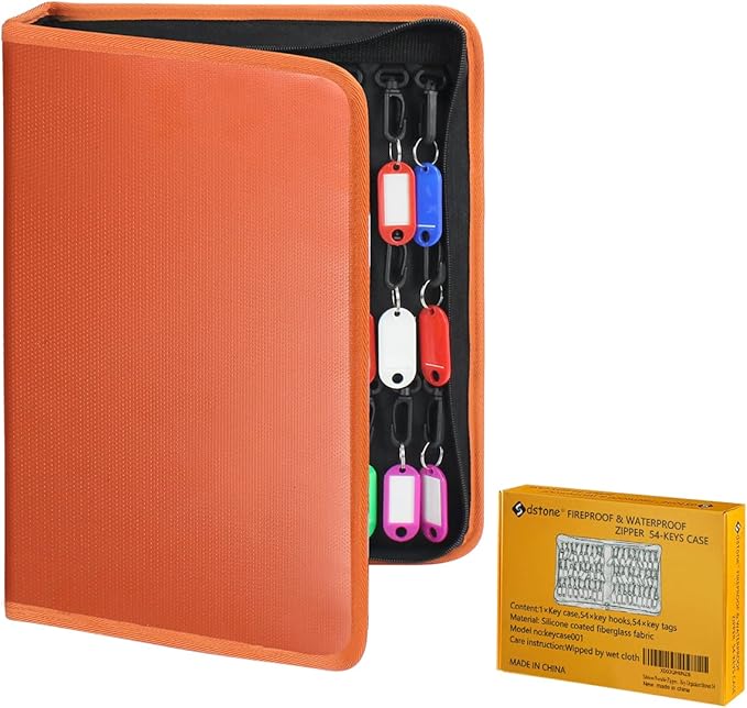 Sdstone 54 Hooks Portable Zippered Key Organizer, Fireproof and Waterproof Key by Sdstone