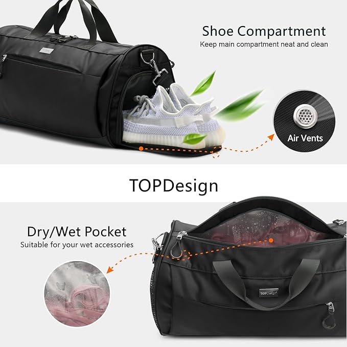 TOPDesign Gym Bag for Women & Men, Unisex Duffel Bag - Image 6