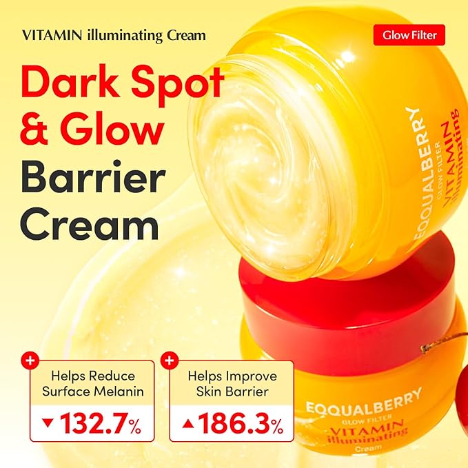 EQQUALBERRY Vitamin Illuminating Cream – Vitamin C & 5% Niacinamide + 3% TXA | Dark spots Cream | Ceramide Barrier Strength | Glowy, Lightweight Hydration (1.69 fl.oz / 50ml)