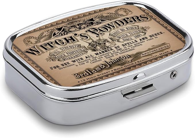 Metal 2 Compartment Pill Organizer Travel Friendly Portable Compact Pill Box - Image 3