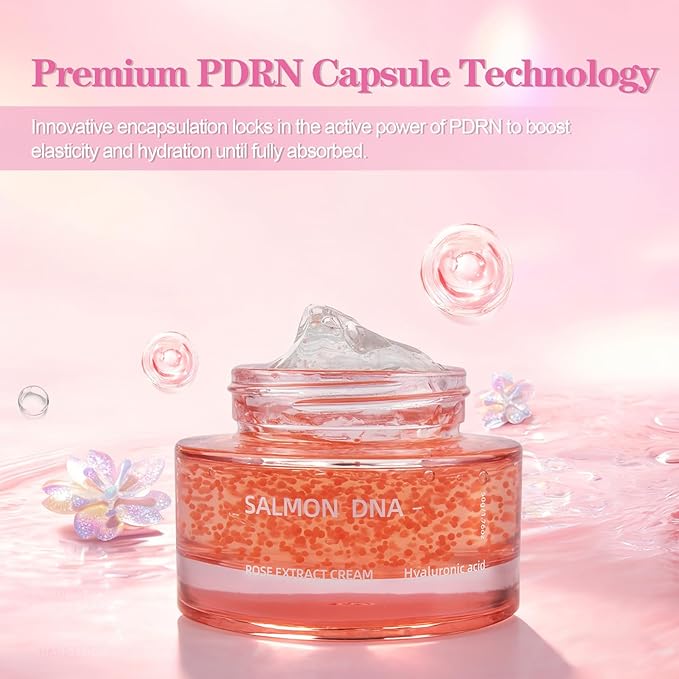 Salmon DNA PDRN Pink Collagen Capsule Cream - Lightweight Hydrating Gel Moisturizer with Niacinamide, Hyaluronic Acid, Glow Boost, Non-Sticky, Sensitive Skin