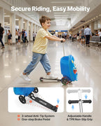 VEVOR Ride-on Luggage, 20 L Capacity, 20 Inches Kids Scooter Suitcase - Image 3