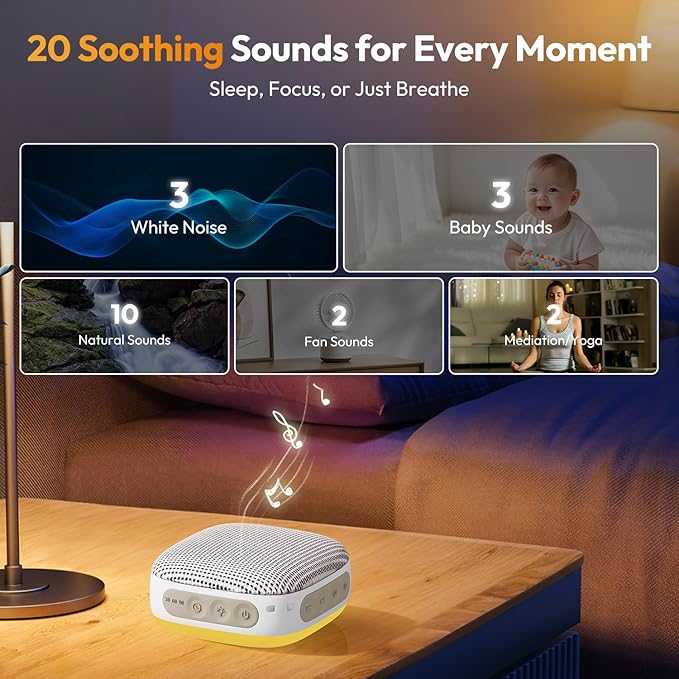 Portable Sound Machine for Travel, Mini Noise Machine - Image 5