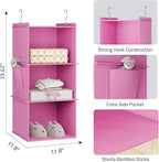 YOUDENOVA Hanging Closet Organizer, 3-Shelf Closet Hanging Storage Shelves - Image 3