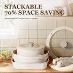 KIKCOIN Ceramic Cookware Set, Non Toxic Kitchen Cooking Set - Image 7