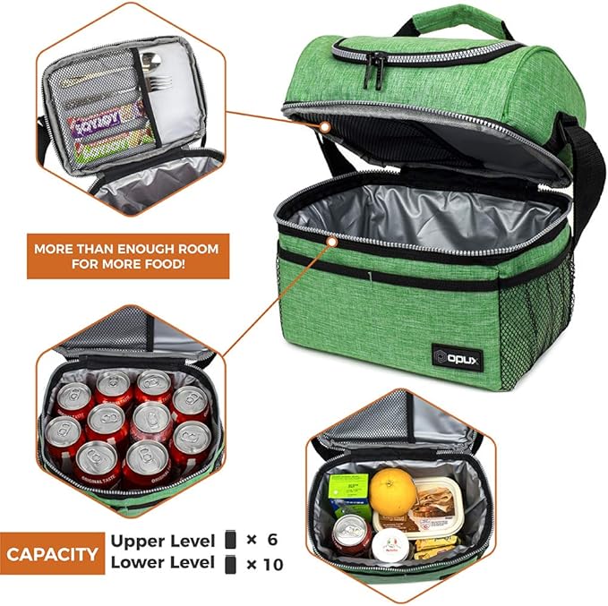 OPUX Lunch Box For Men Women, Insulated Large Lunch Bag Adult Work, Double - Image 7