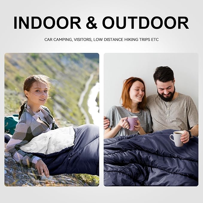 Sleeping Bags for Adults Cold Weather, Waterproof, Lightweight Camping Sleeping - Image 9