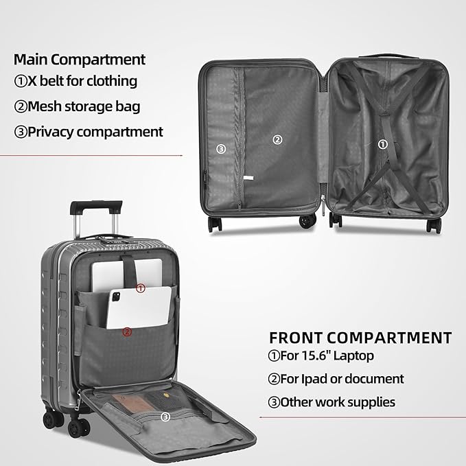 2 Pieces 20/29 Luggage Sets, 20 Inch Cabin Luggage - Image 6
