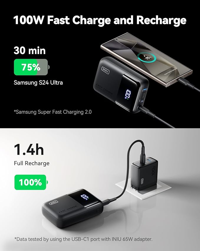 INIU Power Bank, 25000mAh 100W High Capacity Laptop & Phone Portable Charger - Image 3