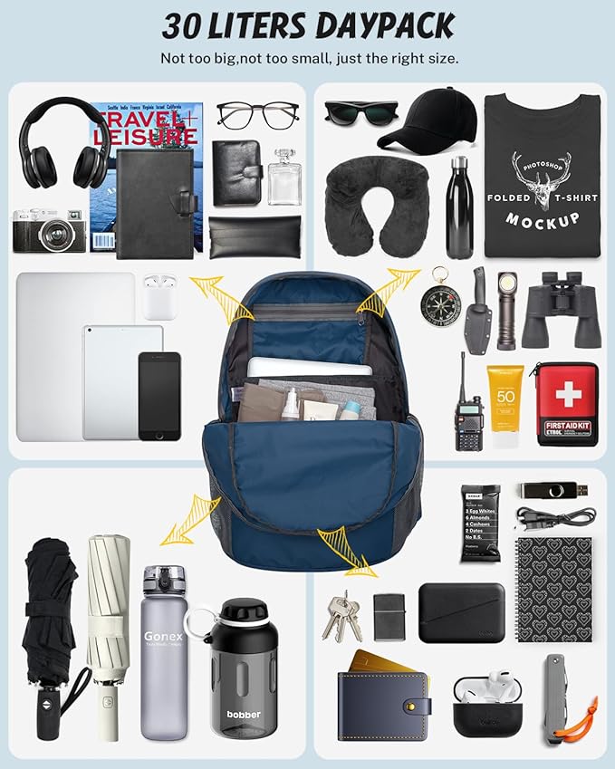 Gonex 30L Ultra Lightweight Packable Backpack, Handy Foldable Daypack - Image 2
