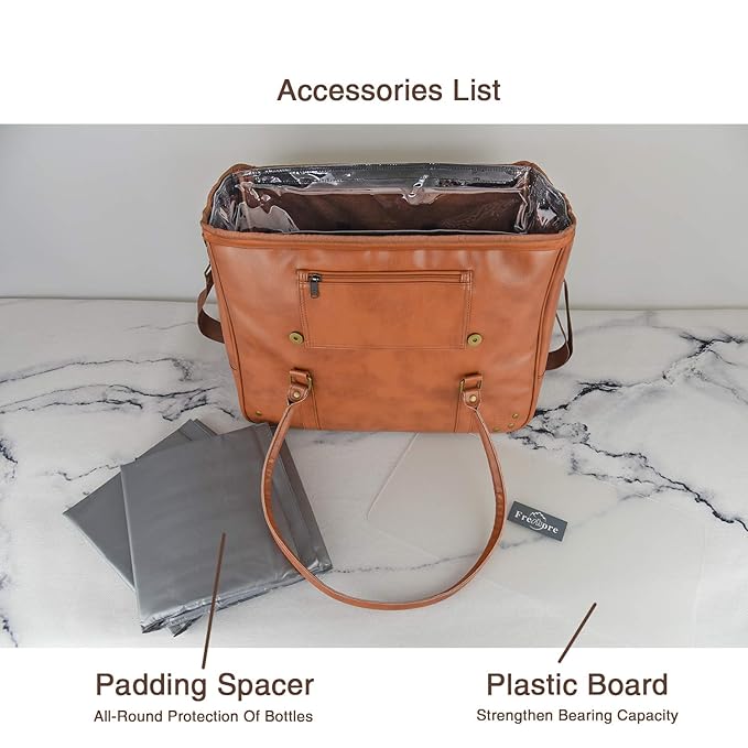 Freshore® 6 Wine Bottles Carrier Leather Bag - Image 8