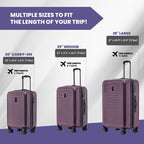 Rails 25 Inch Expandable Hardside Checked Suitcase with 360° Spinner Wheels (Burgundy / Medium Checked)