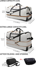 CONTAIL 32”110L Expandable 140L Rolling Duffle Bag - Image 7
