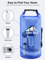 HEETA Dry Bag Waterproof for Women Men, 5L/10L/20L/30L/40L Roll Top Lightweight - Image 7