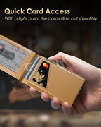 Wallet for Men - RFID Blocking Bifold Slim Minimalist Credit Card Holder Pop Up - Image 2