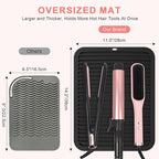 Oversize Silicone Heat Resistant Mat, Professional Hot Hair Tools Mat for Curling Iron, Flat Iron, Hair Straightener, Portable Hot Pad Cover with Velcro for Travel Home Salon(14.2" x 11.0")