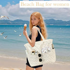 LEDAOU Beach Bag Waterproof Sandproof Women Tote Bag Pool Bag - Image 3