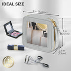 Prite Small Makeup Bag for Women Portable Clear Makeup Bag Cute Mini Waterproof - Image 3
