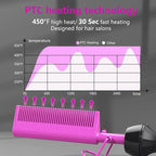 Dan Technology Mini Hot Pressing Comb 450℉ Dual Voltage Electric Straightener for Wigs and Natural Black Hair - Travel & Home Use