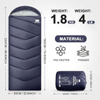 Sleeping Bags for Adults Cold Weather, Waterproof, Lightweight Camping Sleeping - Image 2