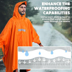 ANYOO Hooded Rain Poncho for Adults Waterproof Lightweight Rain Coat for Men - Image 6