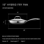 HexClad Hybrid Nonstick 10-Inch Frying Pan, Stay-Cool Handle, - Image 3