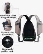 WATERFLY Crossbody Sling Backpack Sling Bag Travel Hiking Chest Bag Daypack - Image 5