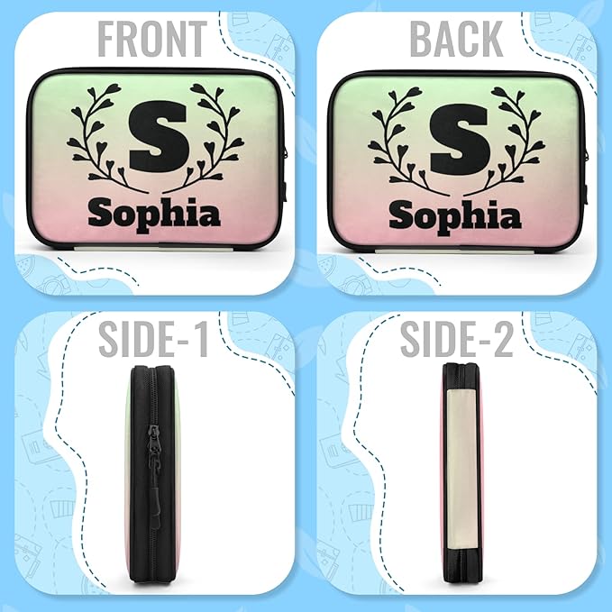 Custom Electronics Organizer Travel Case Personalized Name Initials Cable - Image 6
