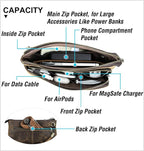 Electronic Organizer Zipper Bag Tech Kit, Top Grain Leather Handmade, Portable - Image 5