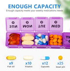 2-Pack Large Weekly Pill Organizer, Vitamin Pill Box Organizer 7 Day - Image 2