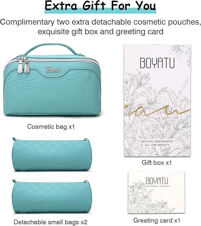 BOYATU Travel Makeup Bag Organizer Cosmetic Bag: 3 Pcs Set Make up Bags - Image 7