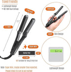 LOVANI Mini Flat Iron 0.5 inch, Dual Voltage Travel Hair Straightener for Short to Medium Hair & Bangs, Small Size Ceramic Tourmaline 3D Floating Plates, Heat‑Resistant Pouch Included