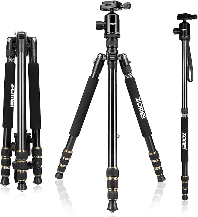 ZOMEI Z688 Travel Camera Tripod Aluminum Alloy Portable Monopod by BONFOTO