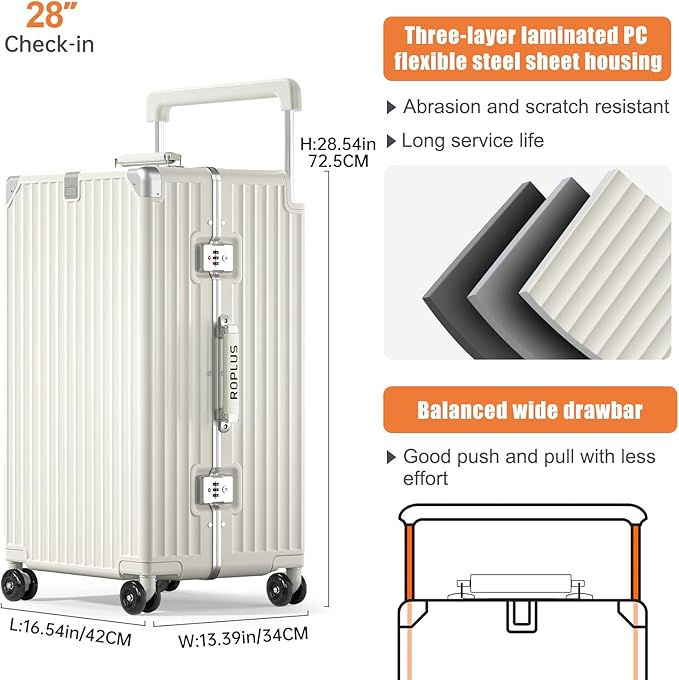 Aluminium Frame Checked-Luggage - Image 6