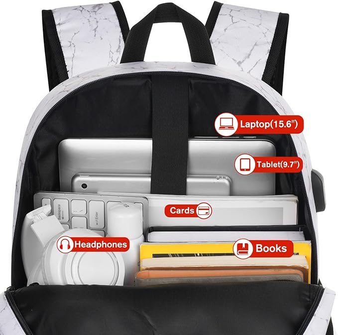 School Backpack, Classic Stone Textured Bookbag Men and Teen Boy Schoolbag - Image 4